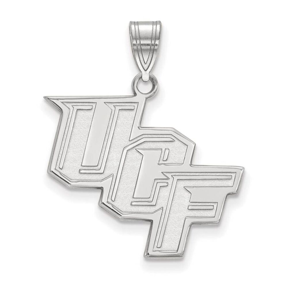 14k White Gold Central Florida Large 'UCF' Pendant
